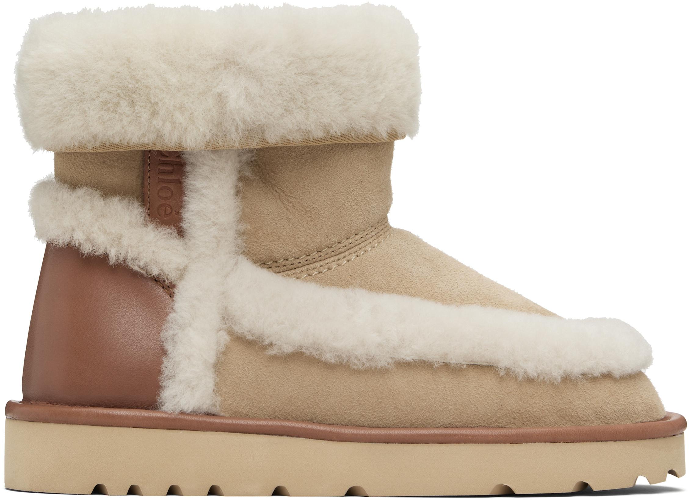 Beige Dolcie Ankle Boots by CHLOE