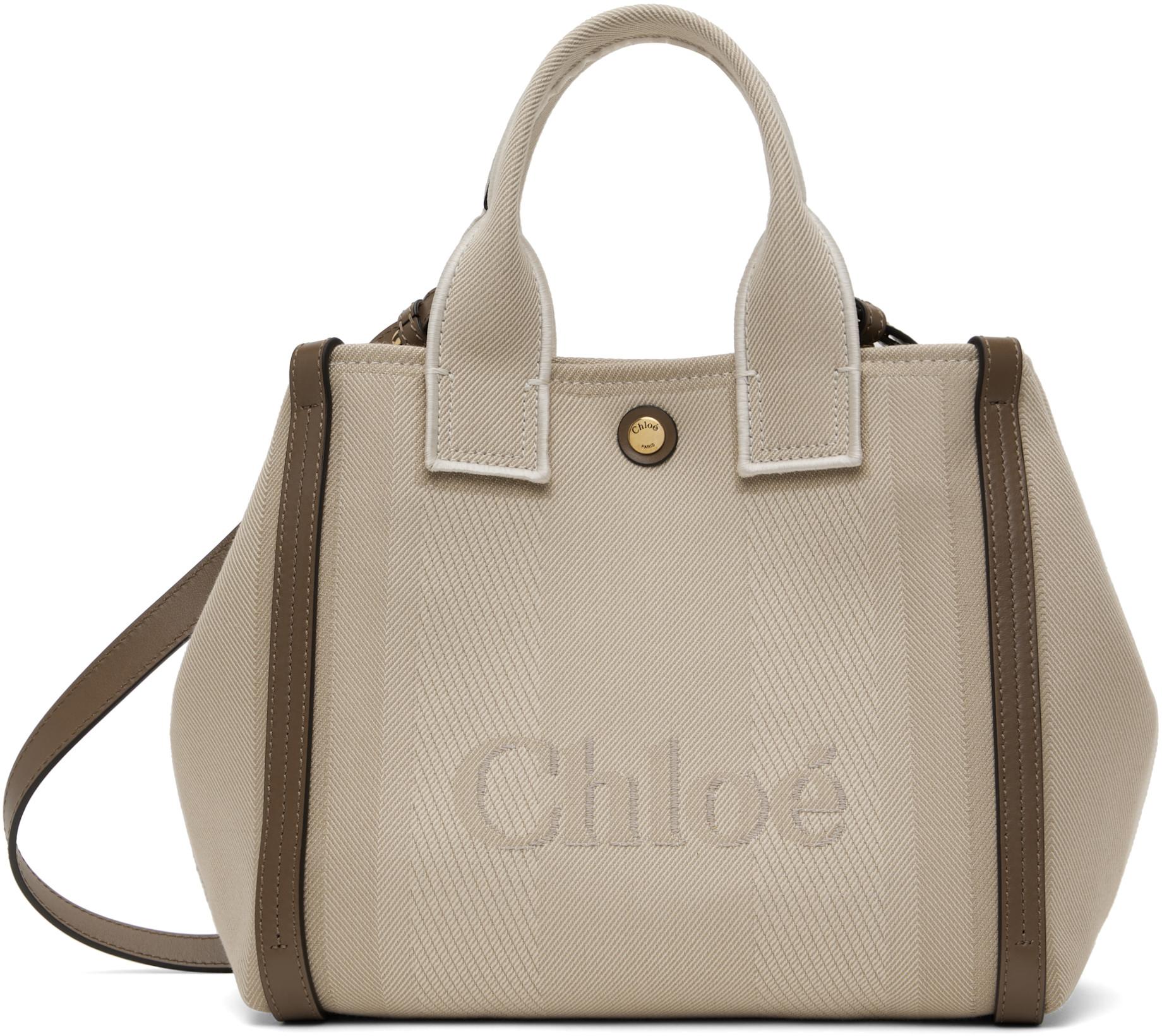 Beige Small 'Chloé Carry' Tote by CHLOE