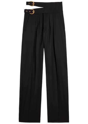 Belt-effect straight-leg wool trousers by CHLOE