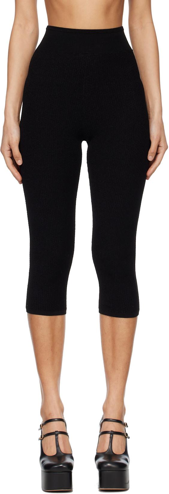 Black Capri Legging Stretch Knit Shorts by CHLOE