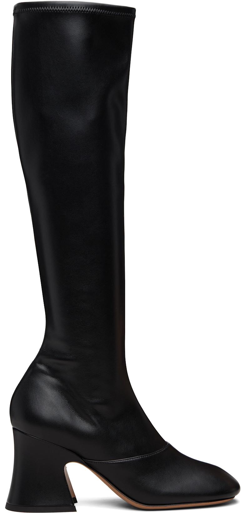 Black Janis Heeled Tall Boots by CHLOE