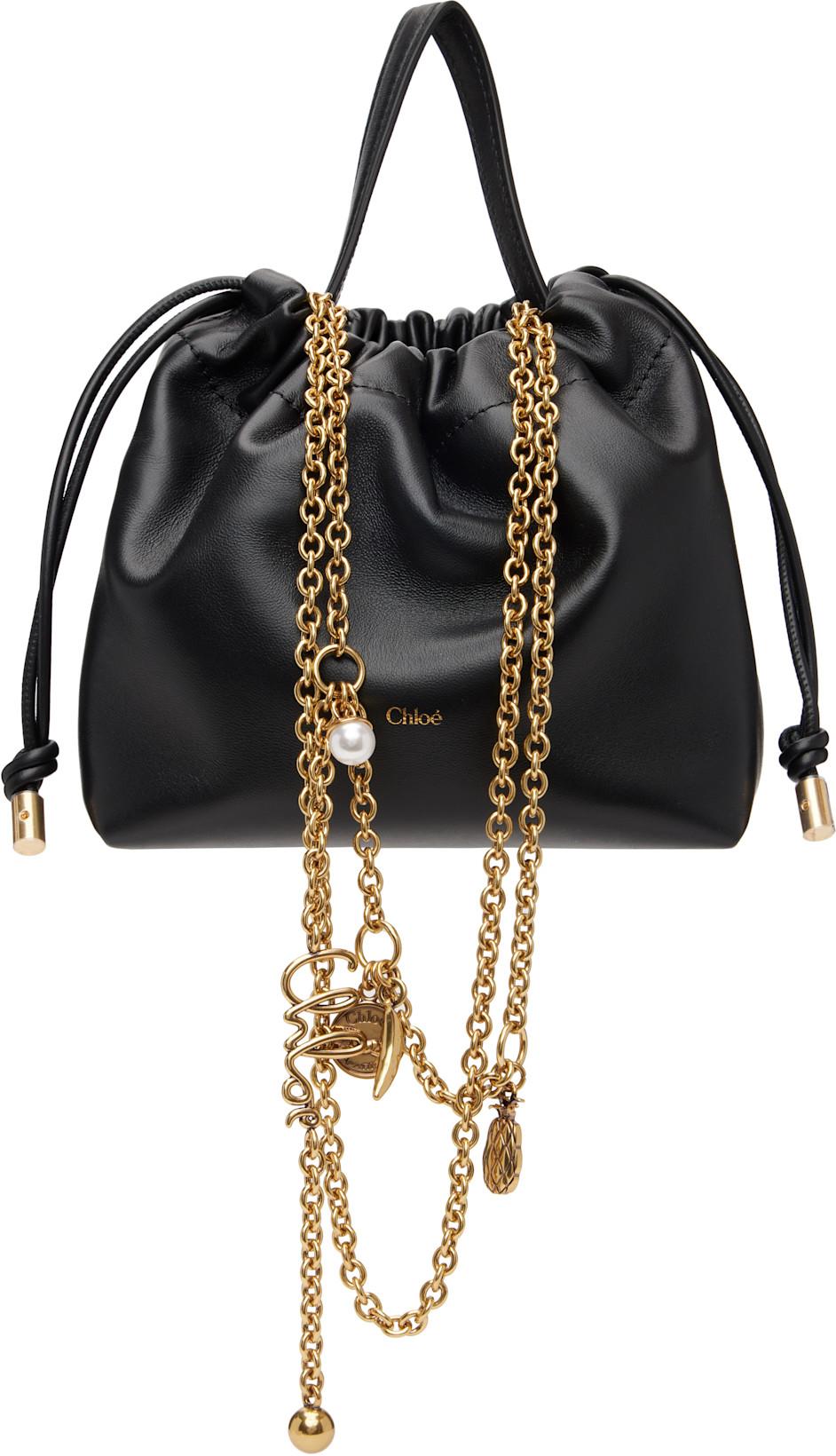 Black Mini 'Chloé Icons' Chain Shoulder Bag by CHLOE