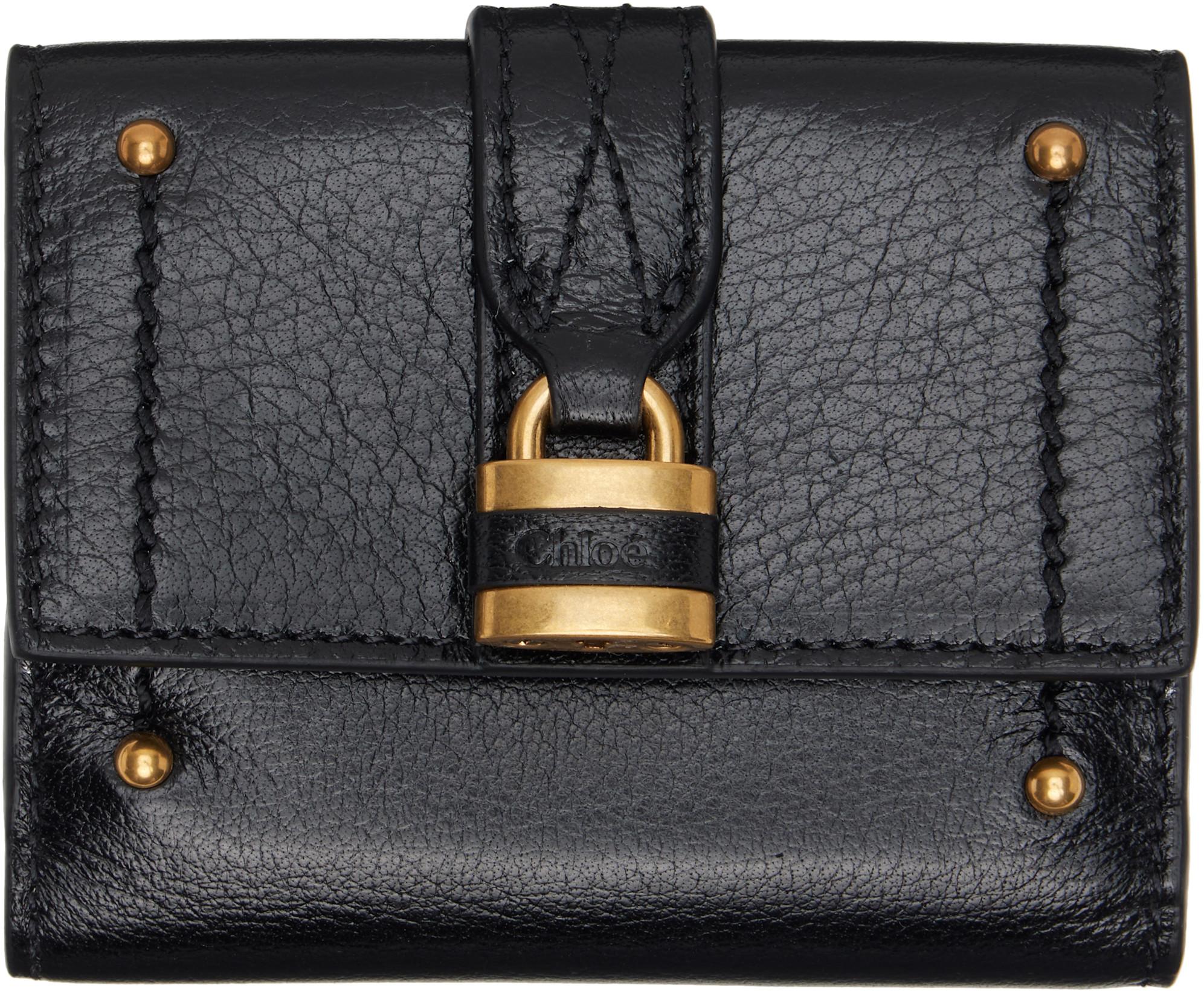 Black Mini Paddington Tri-Fold Wallet by CHLOE