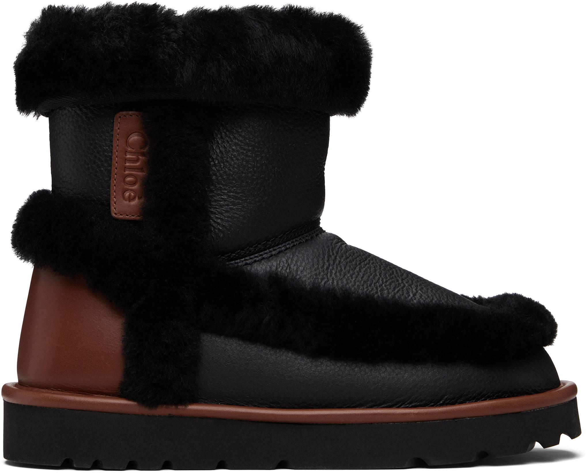 Black & Brown Dolcie Ankle Boots by CHLOE