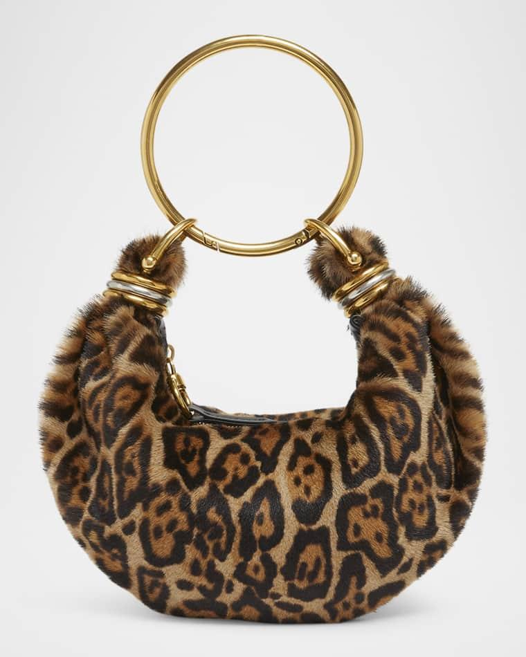 Bracelet Hobo Bag in Leopard-Print Shearling by CHLOE