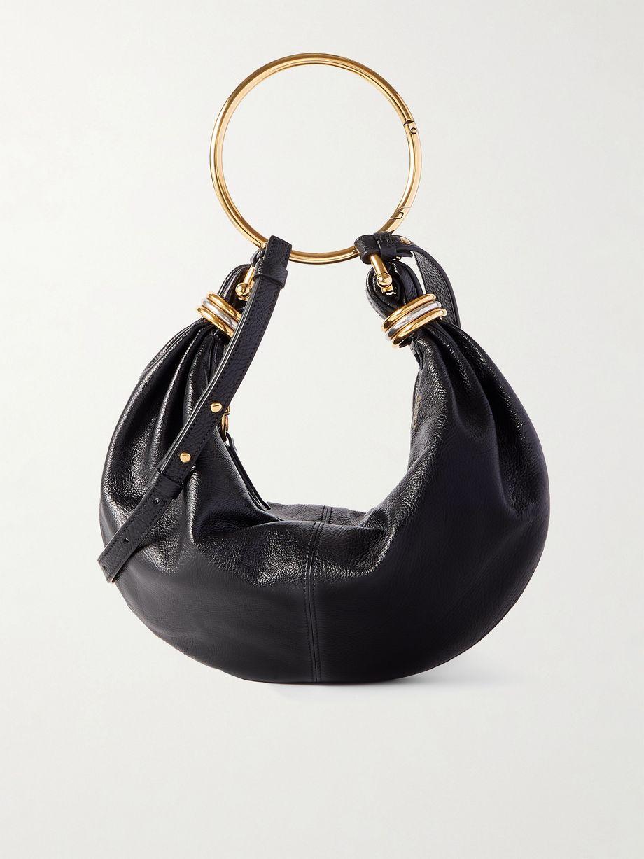Bracelet embellished glossed textured-leather shoulder bag by CHLOE