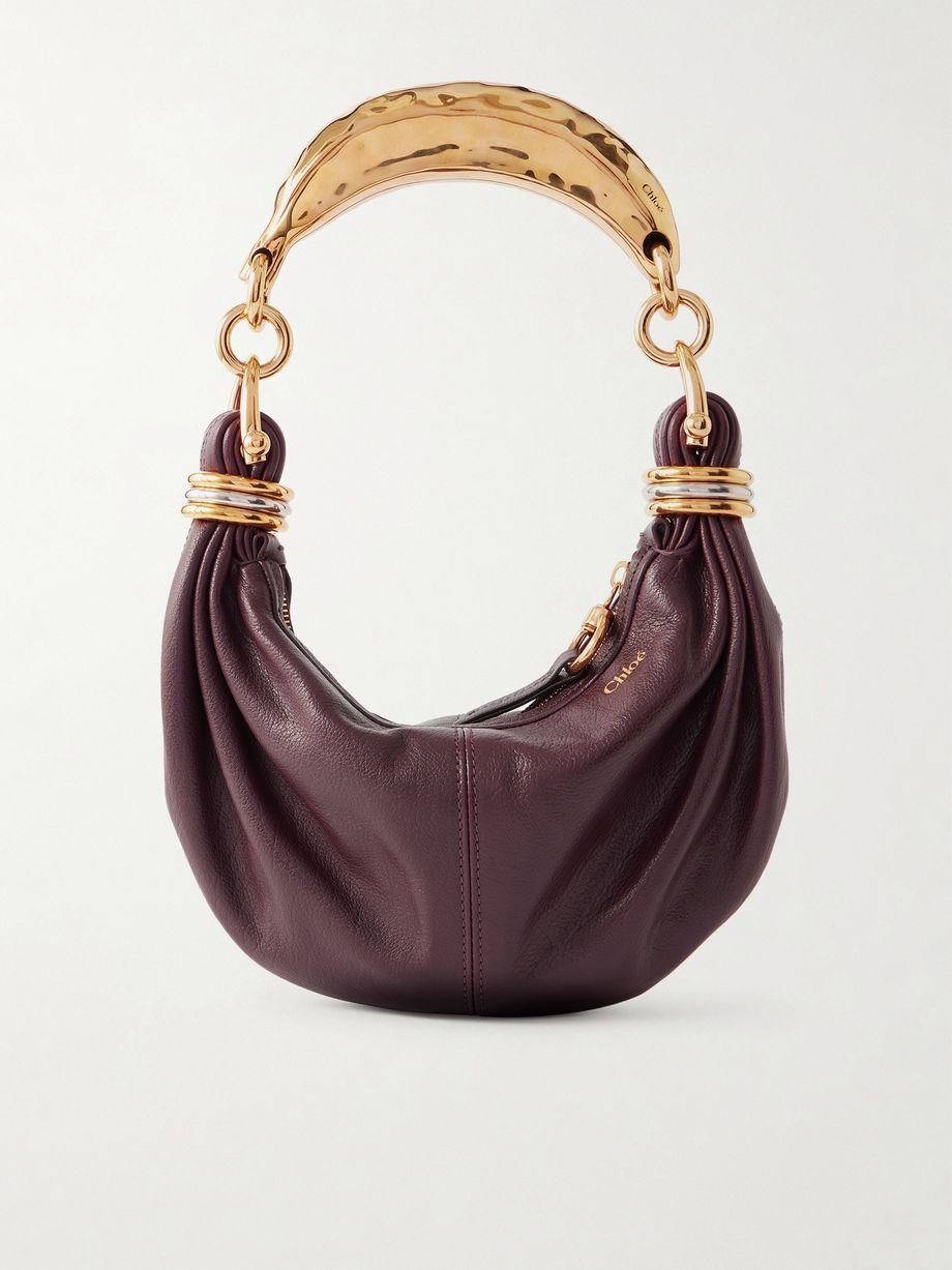Bracelet embellished textured-leather shoulder bag by CHLOE