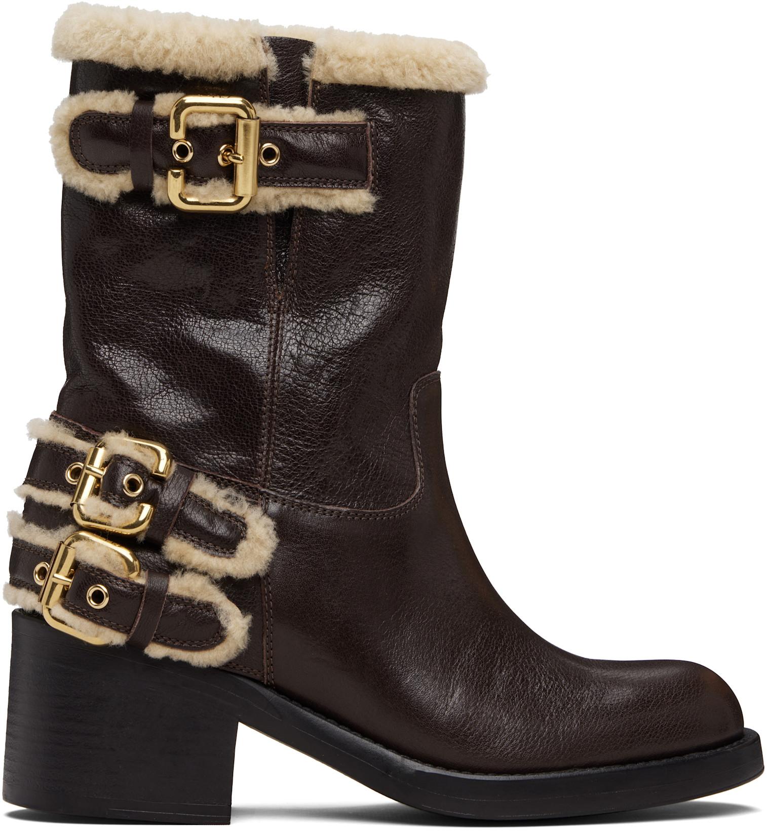 Brown Dakota Ankle Boots by CHLOE