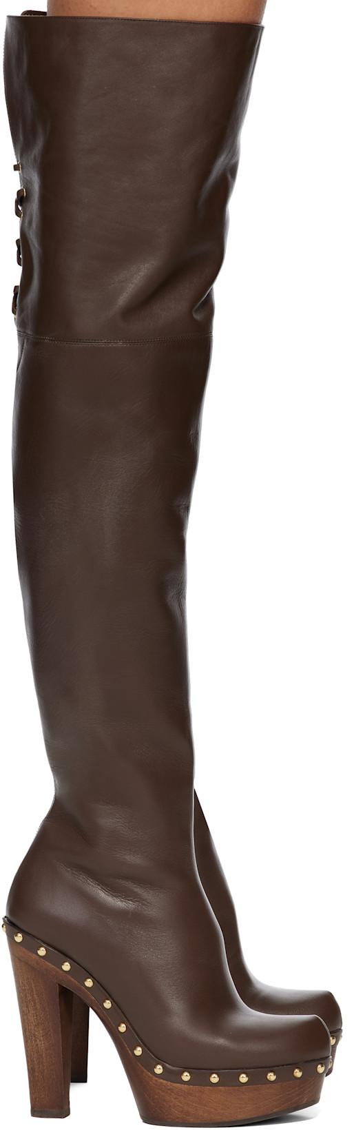 Brown Lola Over-The-Knee Boots by CHLOE