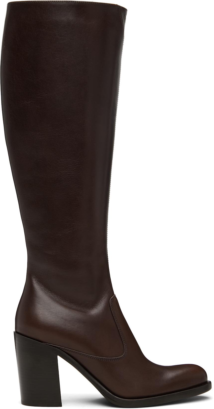 Brown Phoenix Heeled Tall Boots by CHLOE