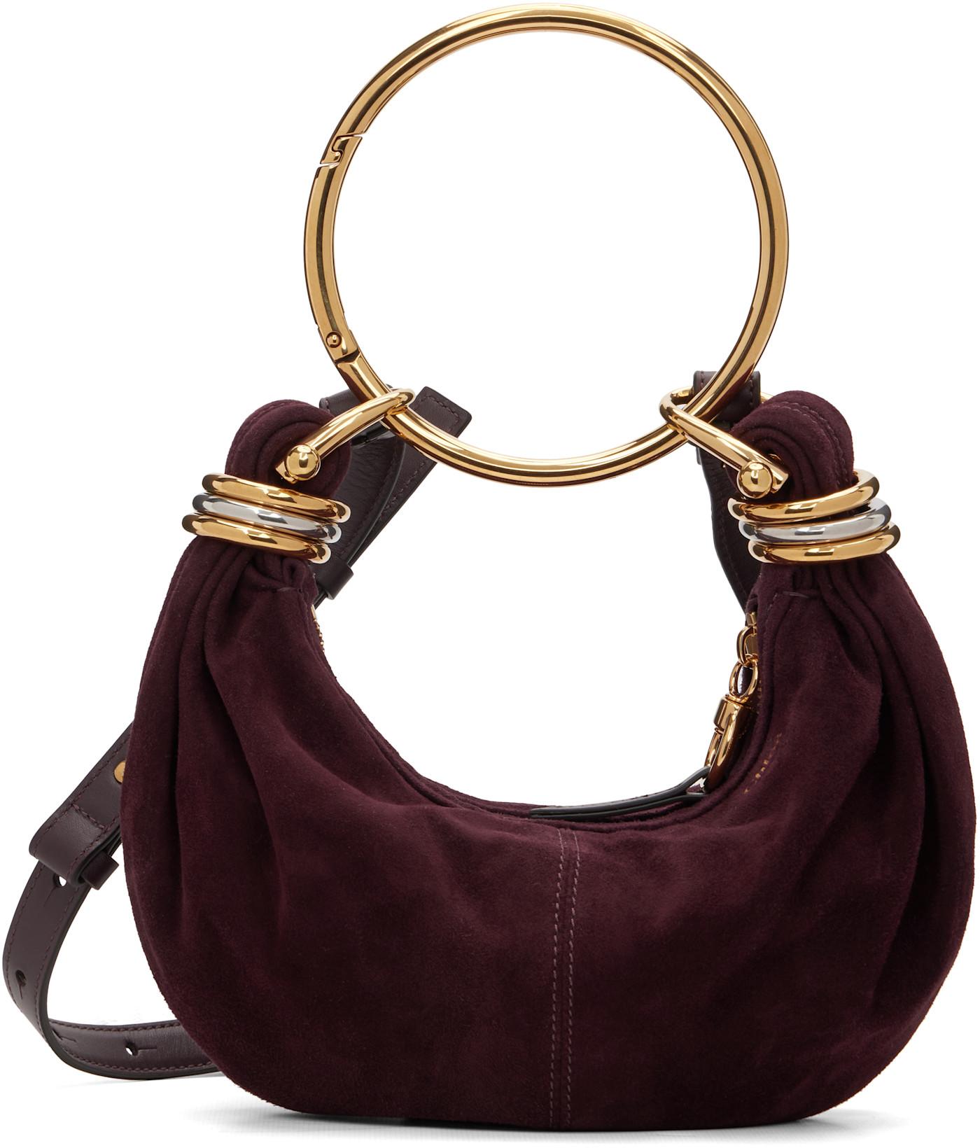 Burgundy Mini Bracelet Bag by CHLOE
