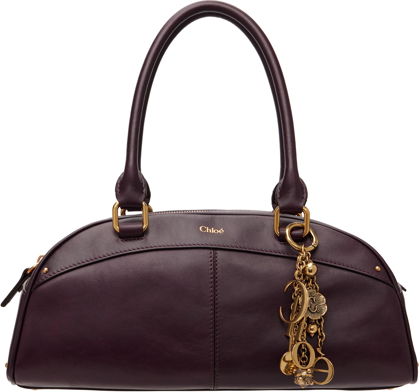 Burgundy Soft Leather Chloé Bowling Bag by CHLOE