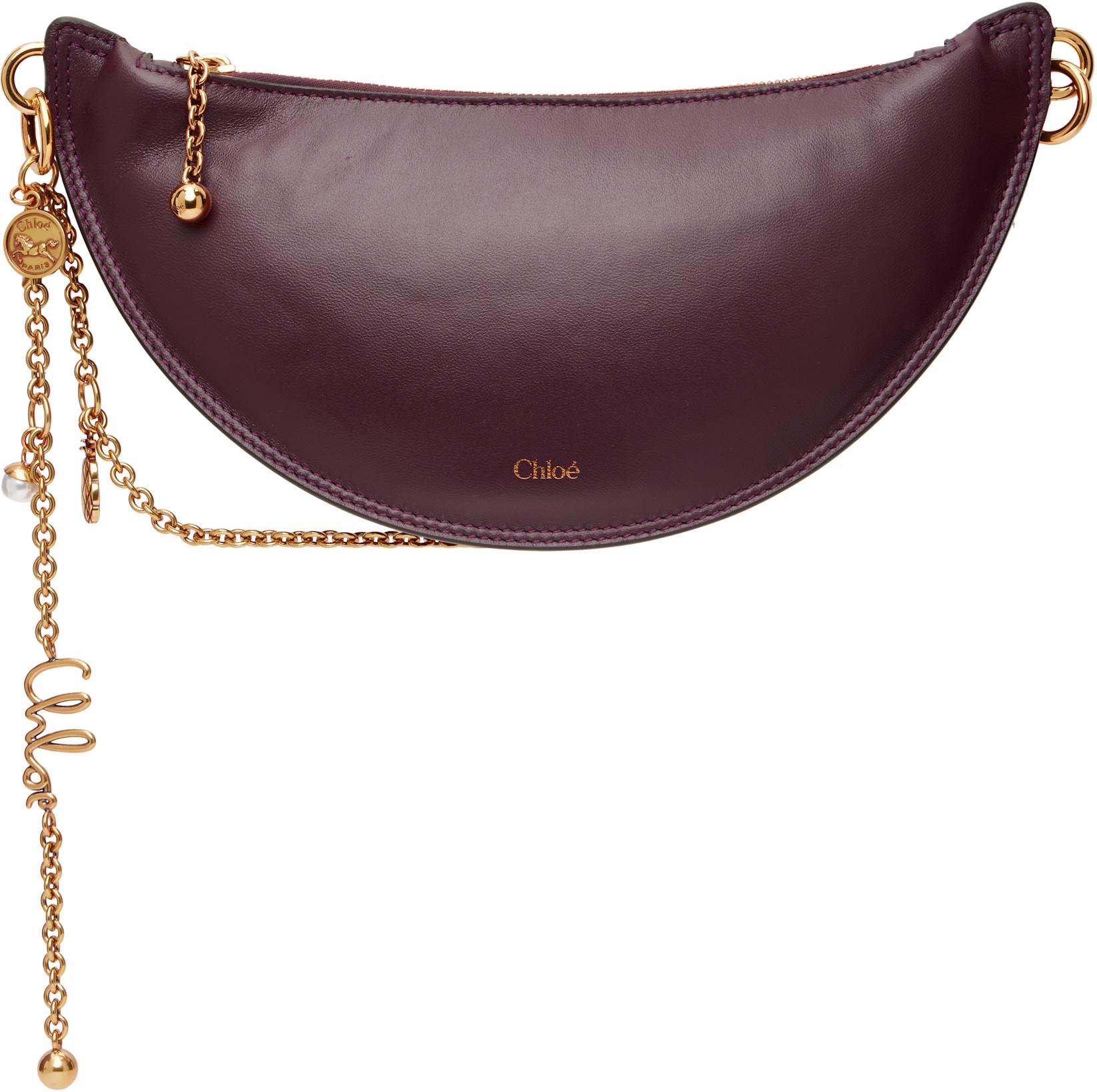 Burgundy Soft Leather Mini 'Chloé Icons' Shoulder Bag by CHLOE