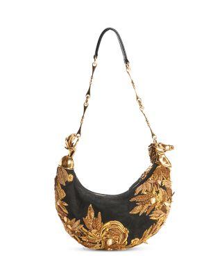 Chain Horse Embroidered Suede Shoulder Bag by CHLOE