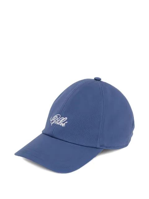 Charms logo-embroidered cotton baseball cap by CHLOE