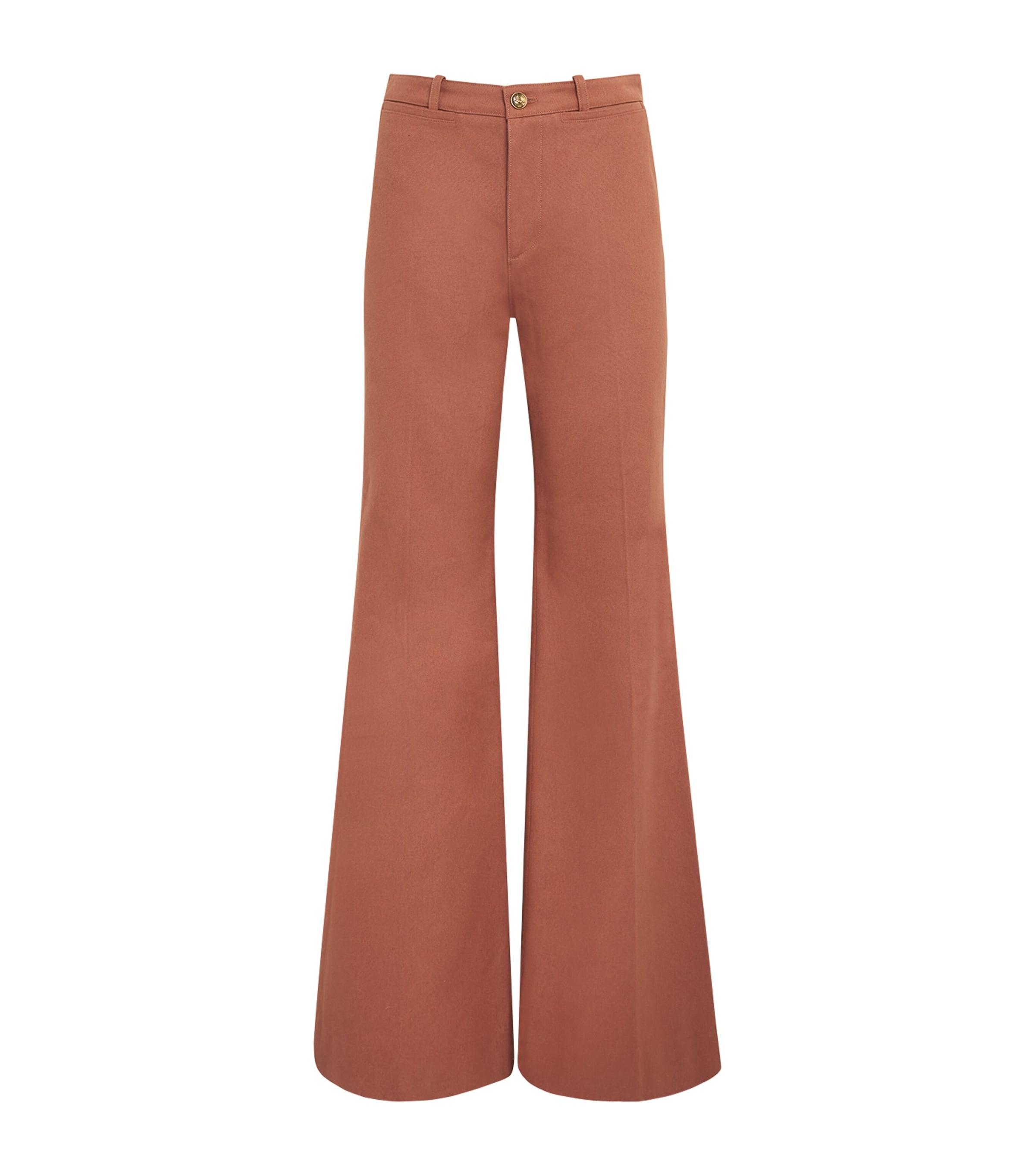 Chloé Cotton Canvas Flared Trousers by CHLOE