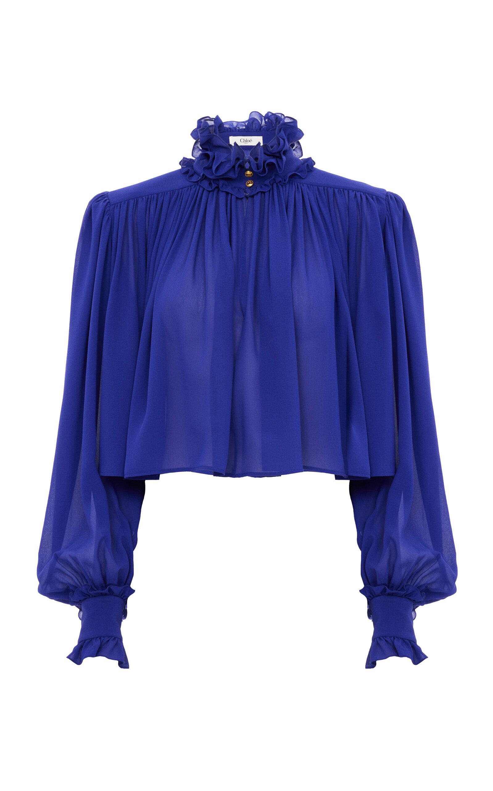 Chloé Draped Silk Georgette Top - Moda Operandi by CHLOE