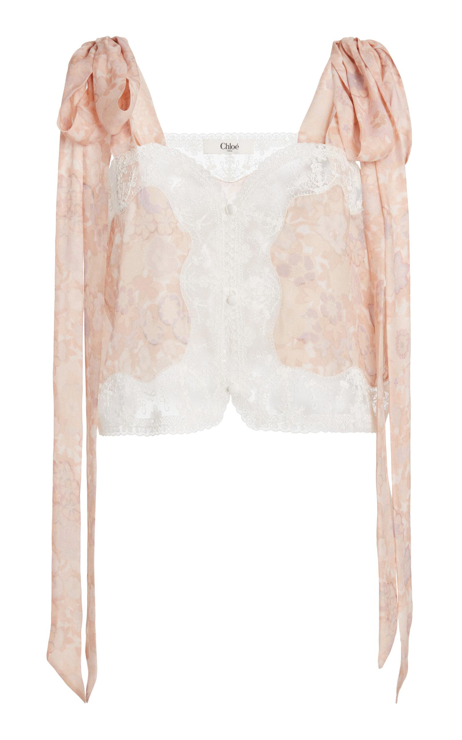 Chloé Lace-Trimmed Silk Charmeuse Tank Top - Moda Operandi by CHLOE