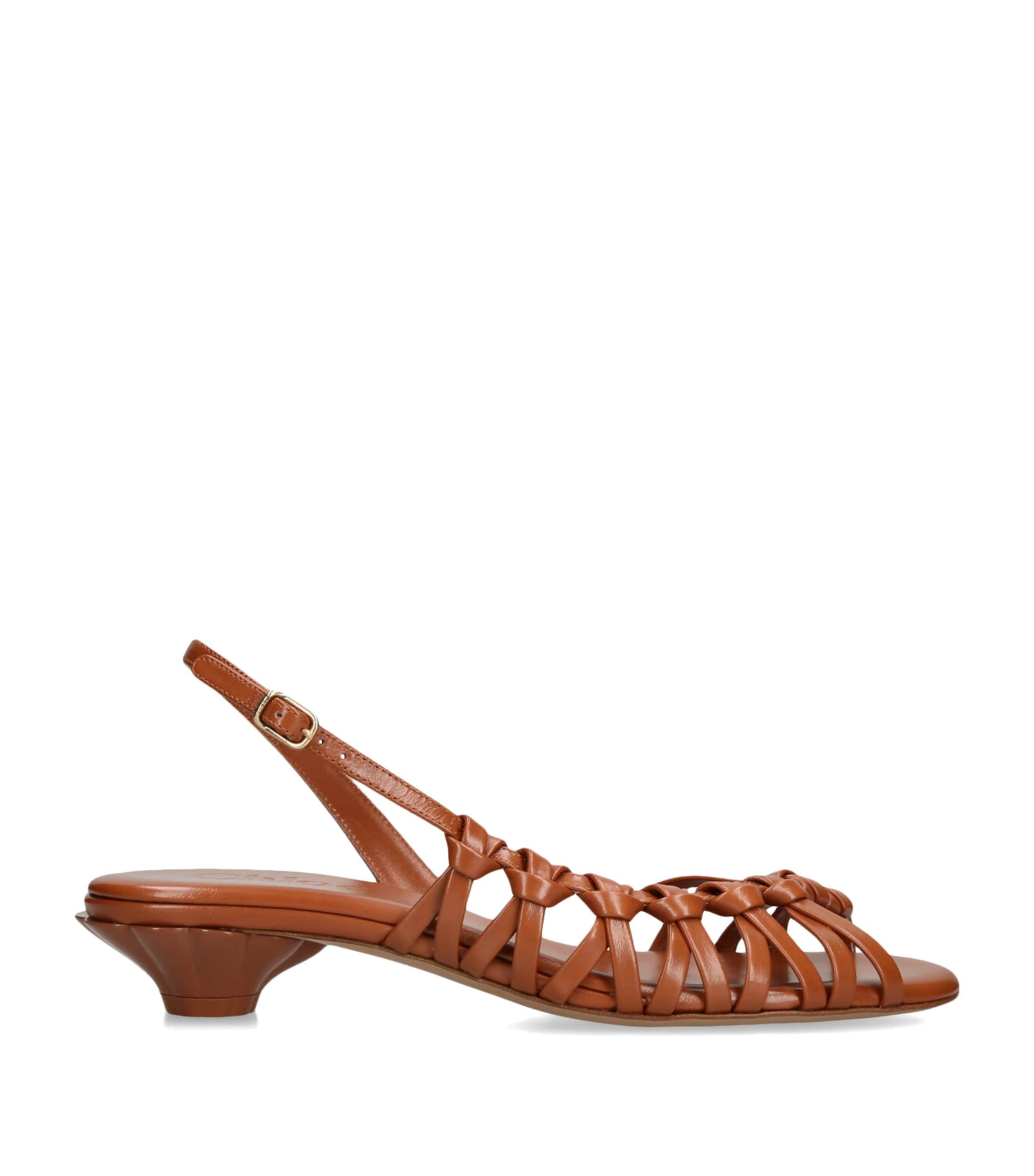 Chloé Leather Estra Slingback Sandals 40 by CHLOE
