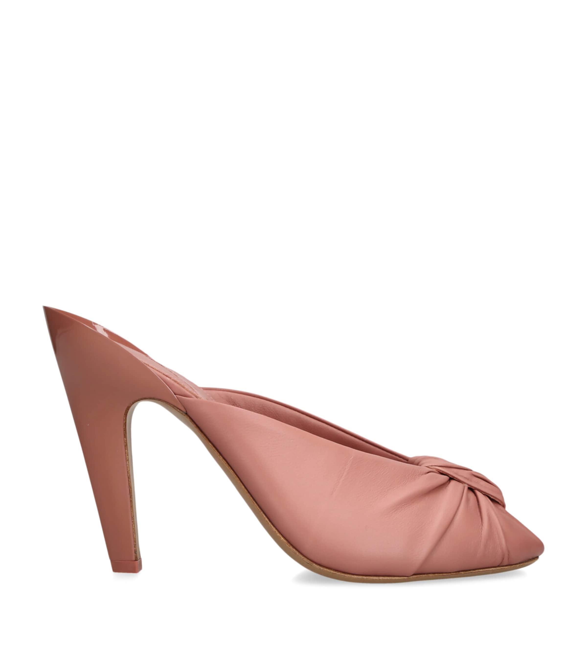 Chloé Leather Suzie Heeled Mules 100 by CHLOE