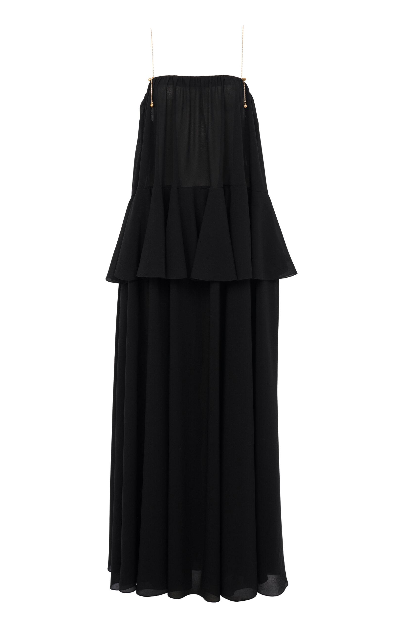 Chloé Organic Silk Georgette Peplum Maxi Dress - Moda Operandi by CHLOE Chloé Organic Silk Georgette Peplum Maxi Dress - Moda Operandi by CHLOE