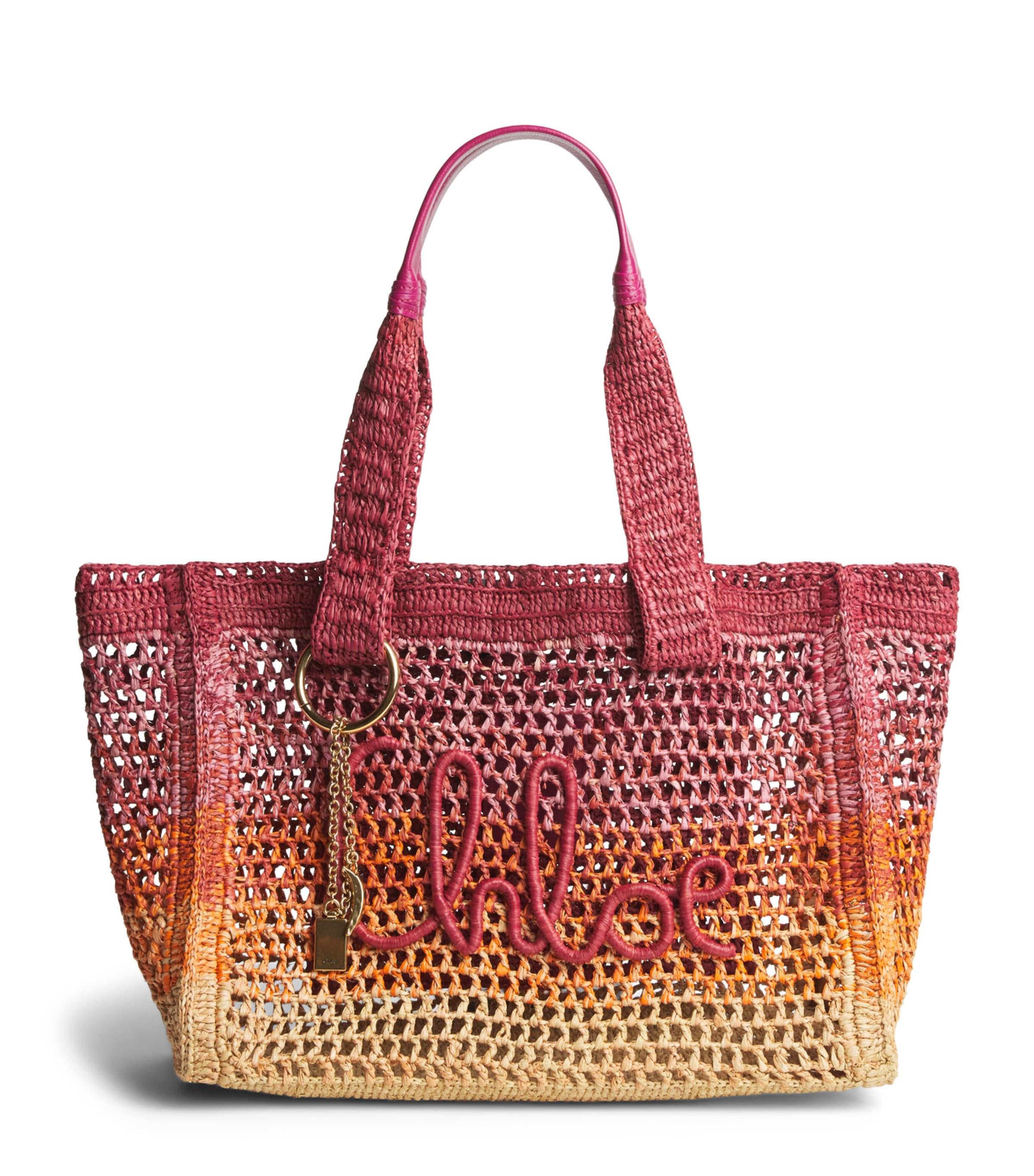 Chloé Raffia Summer Banana East-West Tote Bag by CHLOE