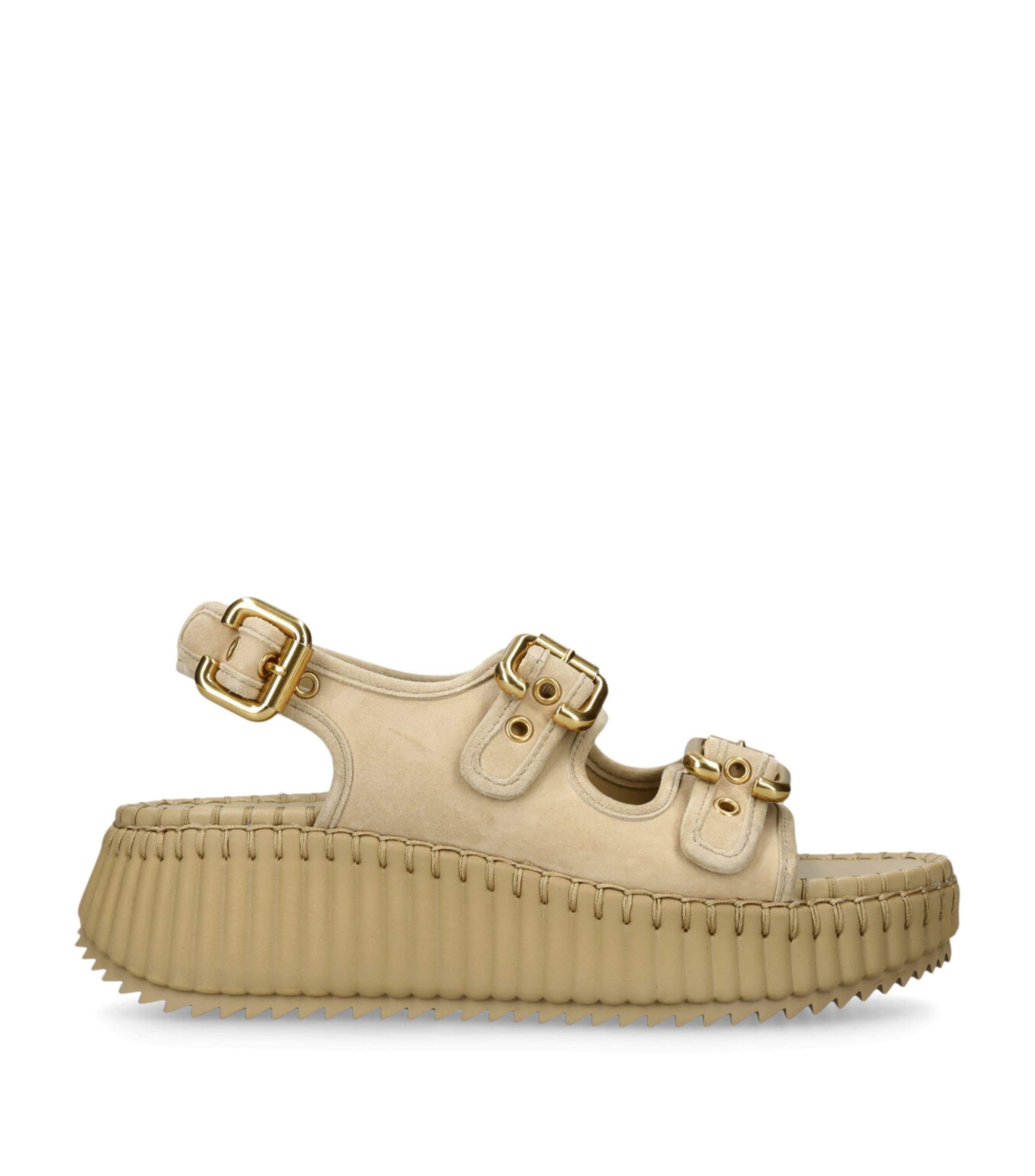 Chloé Suede Nama Platform Sandals 60 by CHLOE