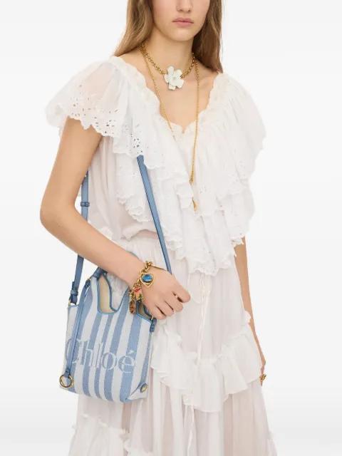 Chloé striped logo-print mini tote bag by CHLOE