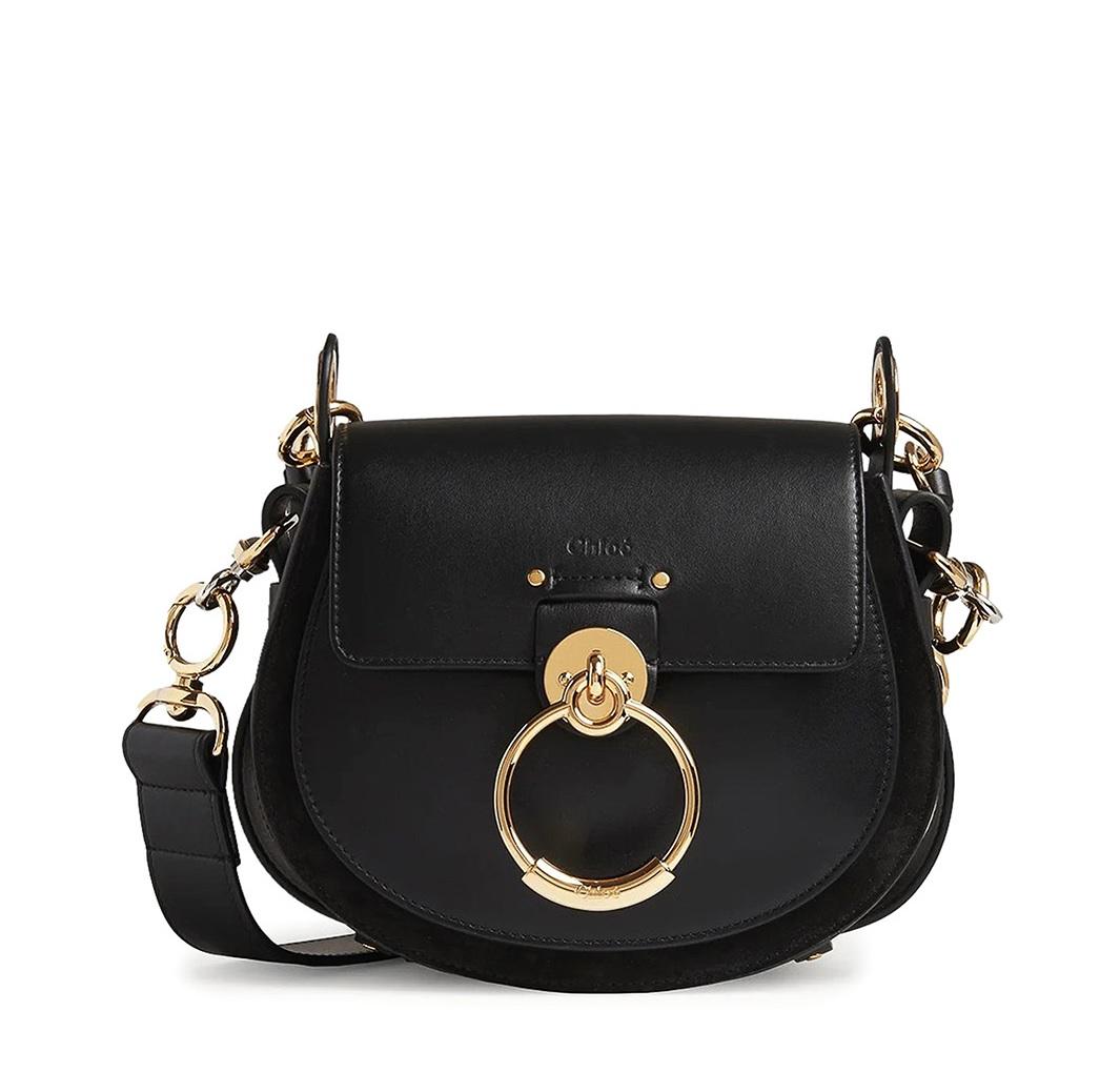 Chloe Black Leather And Suede Small Tess Bag by CHLOE