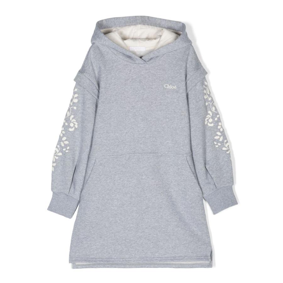 Chloe Girls Embroidered Logo Hooded Dress by CHLOE