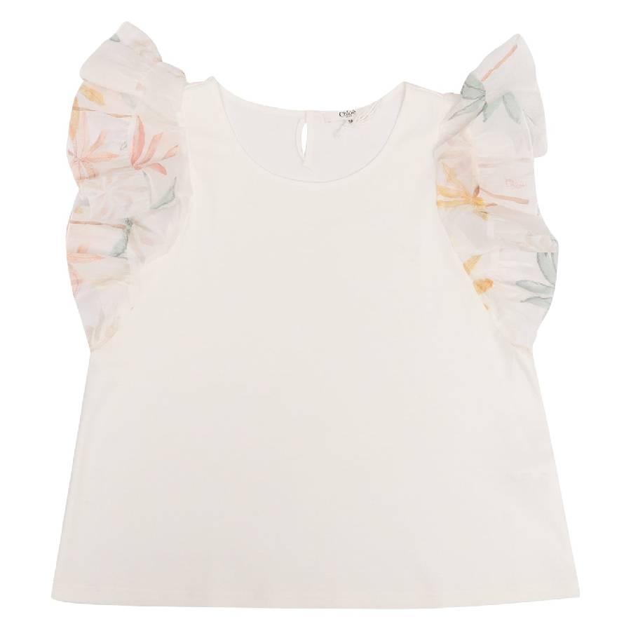 Chloe Girls Ruffle Sleeve Cotton Shirt by CHLOE