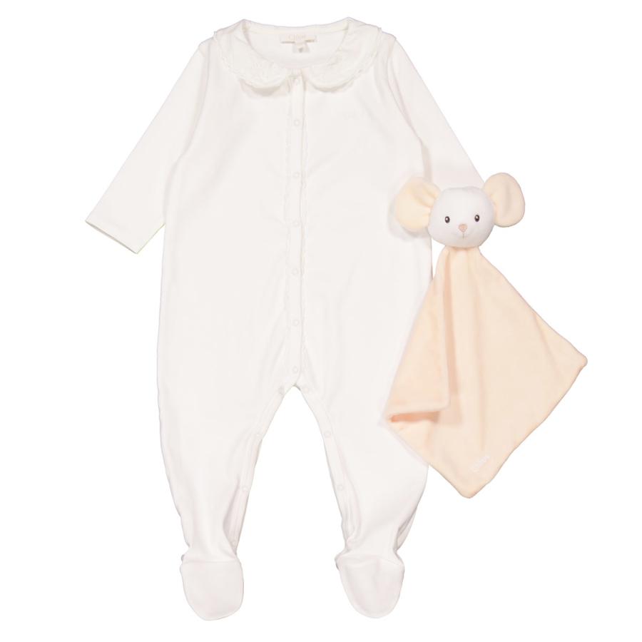 Chloe Infant Cotton Romper And Pacifier Set by CHLOE