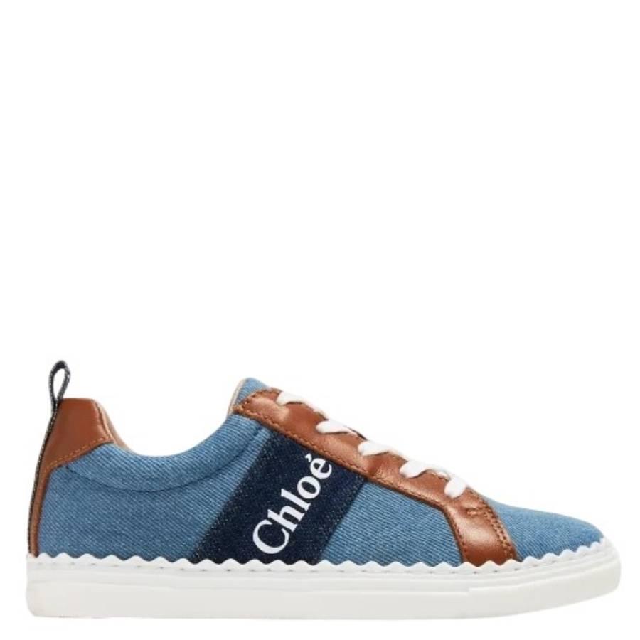 Chloe Kids Denim Logo Lauren Sneakers by CHLOE