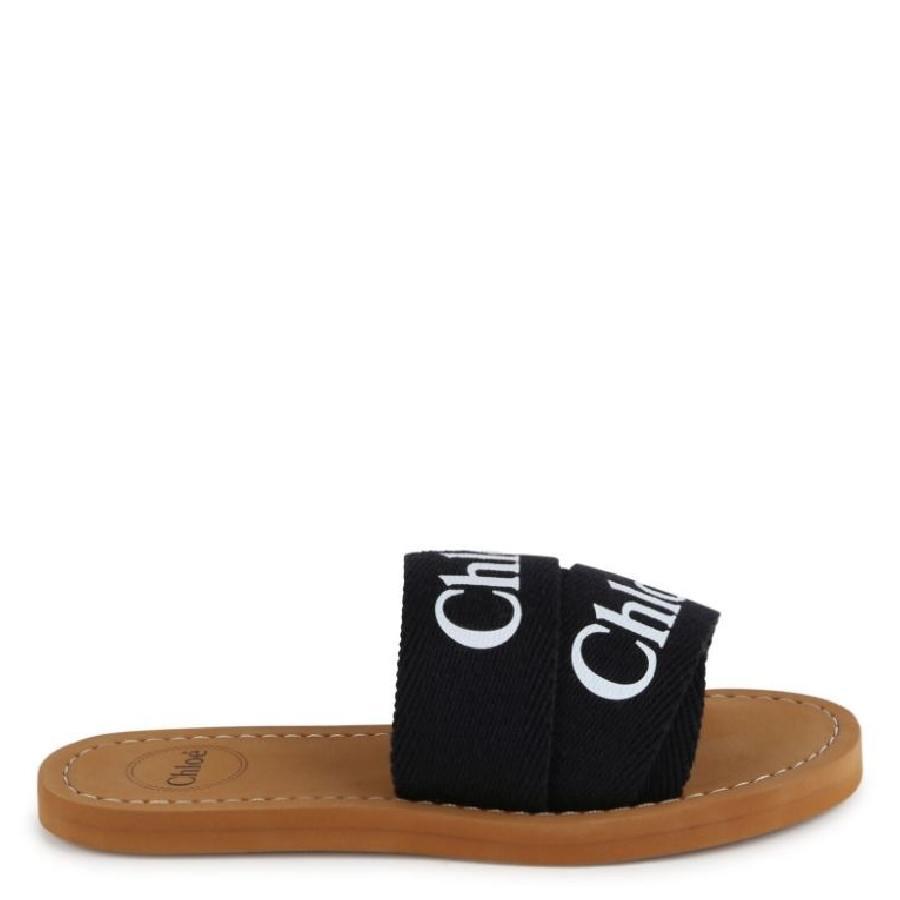Chloe Kids Logo-Print Flat Sandals by CHLOE