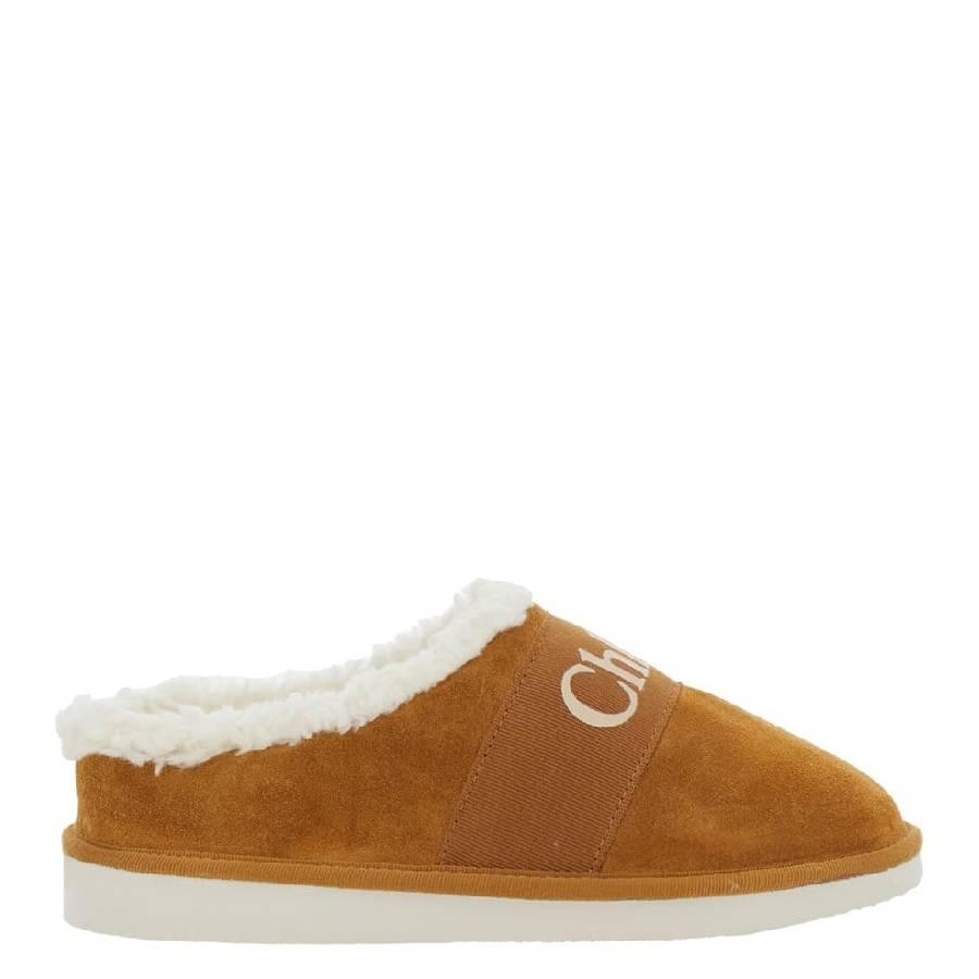 Chloe Kids Logo Print Slip-On Slides by CHLOE
