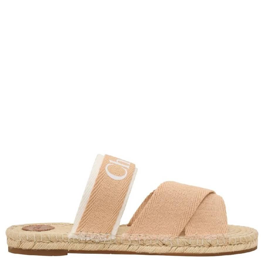 Chloe Logo Embossed Cross Strap Sandals by CHLOE