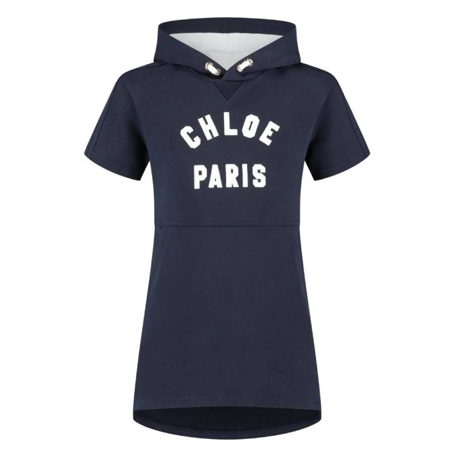Chloe Short-Sleeve Hooded Cotton Dress by CHLOE