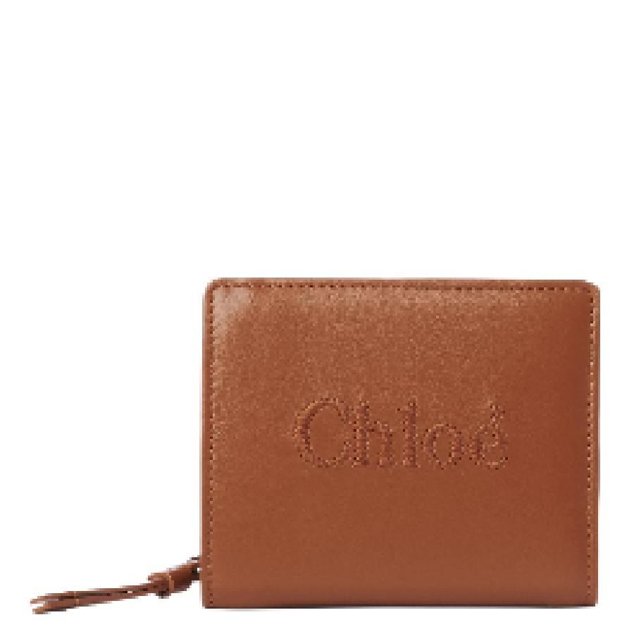Chloe Soft Leather Logo Embroidered Sense Compact Wallet by CHLOE