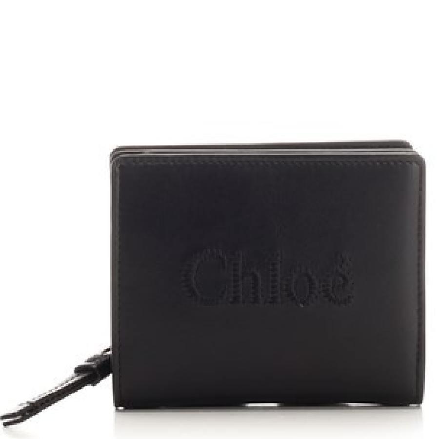 Chloe Soft Leather Logo Embroidered Sense Compact Wallet by CHLOE