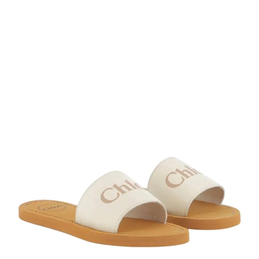 Chloe Woody Logo Embossed Slides by CHLOE