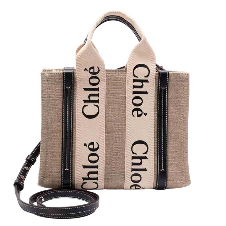 Chloe Woody Small Linen Tote Bag by CHLOE