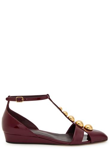 Cleia stud-embellished patent leather sandals by CHLOE
