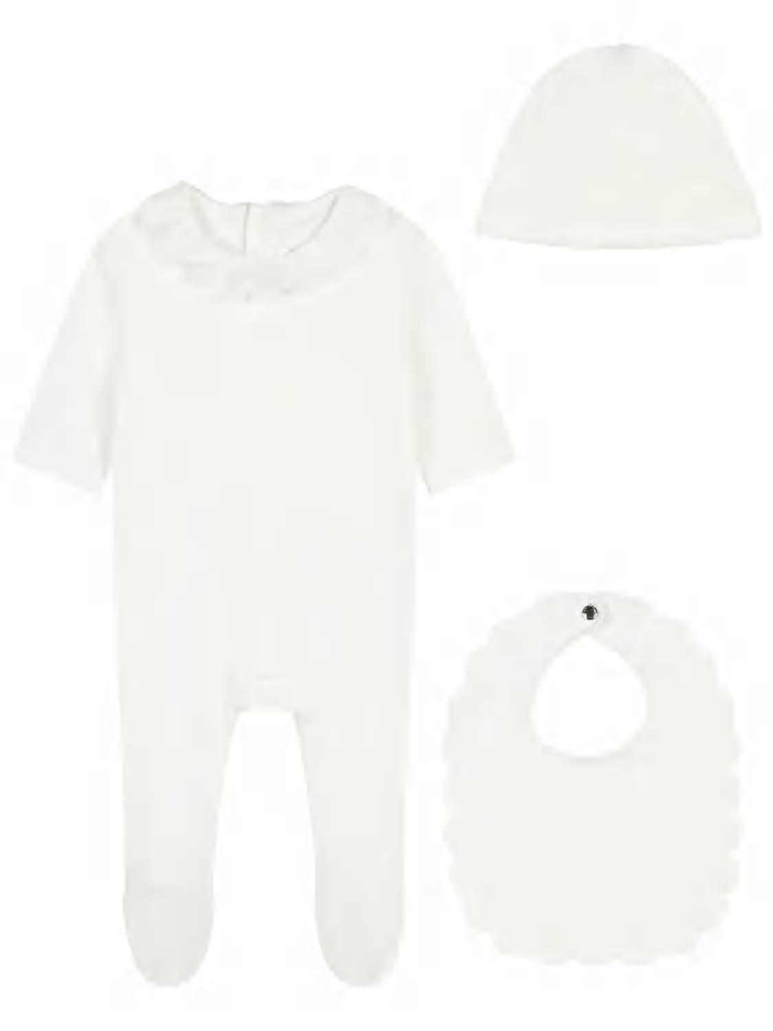 Cotton Romper, Hat & Bib by CHLOE