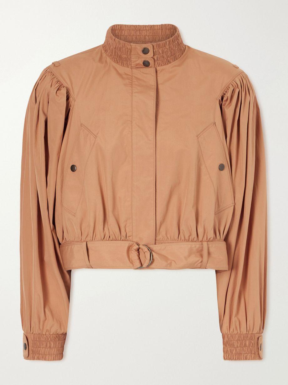 Cropped belted gathered cotton-poplin jacket by CHLOE