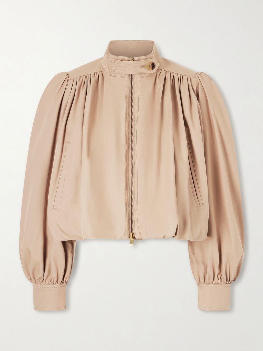 Cropped gathered organic cotton-canvas jacket by CHLOE