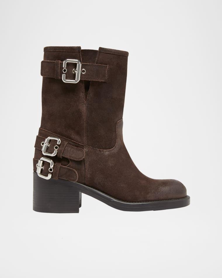 Dakota Suede Moto Ankle Boots by CHLOE