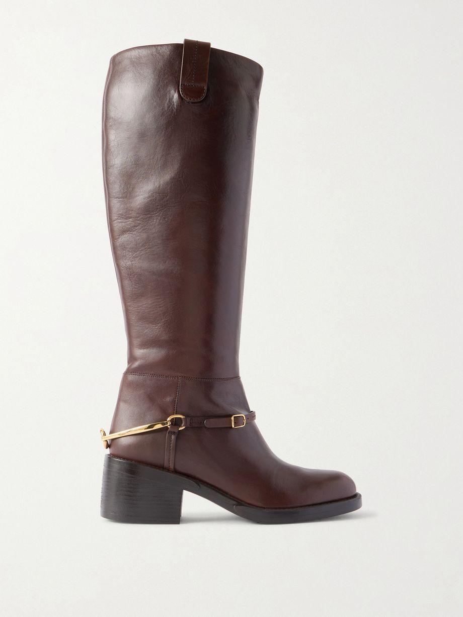 Dakota embellished leather knee boots by CHLOE