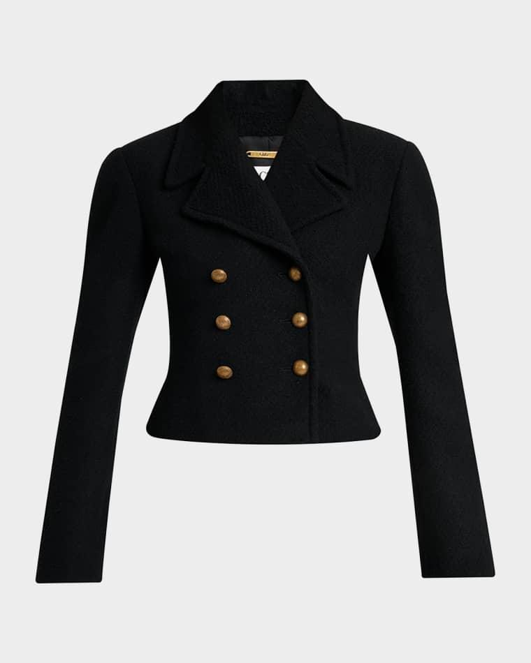 Double-Breasted Wool Bouclette Crop Jacket by CHLOE