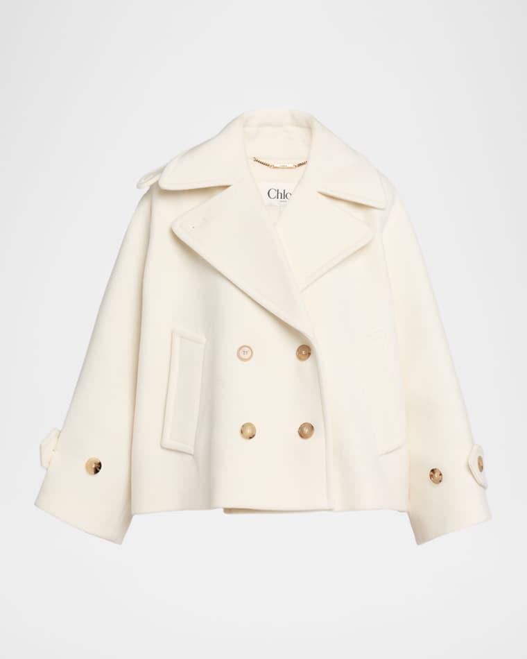 Double-Breasted Wool Peacoat by CHLOE