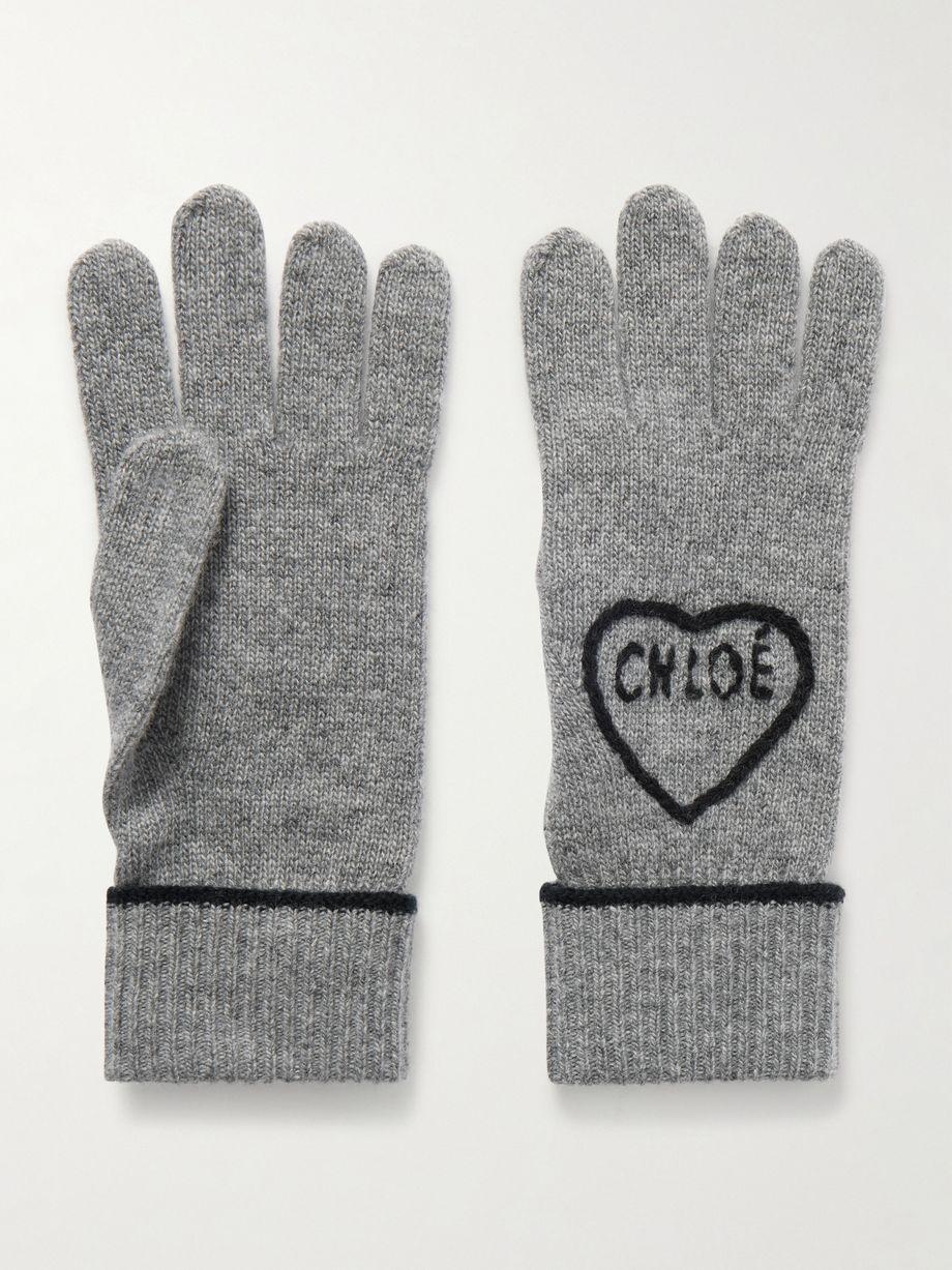 Embroidered wool and cashmere-blend gloves by CHLOE